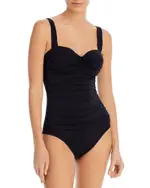 Bleu by Rod Beattie Shirred Bandeau One Piece Swimsuit