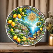 Positano Amalfi Coast Inspired Decorative Ceramic Plate, Trivet Cheeseboard