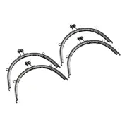 10pcs Metal Purse Frame, 8.1" Kiss Lock Clasp Frame for Coin Purse Sewing Black