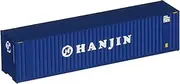 Walthers SceneMaster HO Scale Model of Hanjin 40' Hi Cube Corrugated Container w/Flat Roof,949-8208