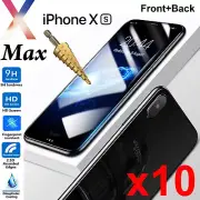 10 Tempered Glass 9H Guard screen protector for Apple iPhone Xs MAX Front + Back