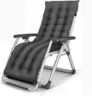 Folding Recliner, Garden Chairs Garden Daybeds Folding Chair Deck Chair Loungers,Patio Deck Chair with Support for Outdoor Beach Camping Chair 440 Lbs,Sun Lounger (Black+ Aqiong