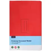 J.Burrows Recycled Foolscap Document Wallet Red 10 Pack