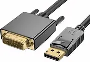 OUGCYG DisplayPort to VGA Cable, Display Port of Computer/Laptop to VGA of Monitor/Projector Gold-Plated Adapter (Not Bidirectional,Not Compatible with HDMI or USB) (1.8m)