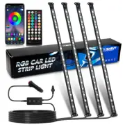 12V Car Interior RGB LED Footwell Strip Lights Atmosphere Lamp Remote Control