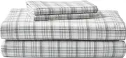 Eddie Bauer - Queen Sheet Set, Warm Breathable Cotton Flannel Bedding with Deep Pockets, Brushed for Extra Softness, Cozy Home Decor, Oeko-Tex Certified (Beacon Hill Ivory, Queen)