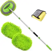 62 " Car Wash Mop - Cleaning with Long Handle Stainless Steel Green
