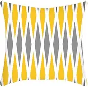 Cushion covers Cushion Covers 40cm x 40cm Abstract Grey Black Cushion Covers Invisible Zipper Sofa Cushions Outdoor Cushions Garden Cushions Decorative Pillows Square Pillow Case(Yellow Grey Geometry,