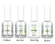 SNS Basics Bases&Sealers- E A Bond, Base Coat, Sealer Dry & Top Coat-0.5 oz each