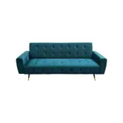 Ava Tufted Velvet Sofa Bed by Sarantino - Green
