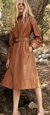 NWT Anthropologie Tilley Faux Leather Midi Dress Size Small Petite