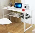 Computer Desk White Wood Metal w/Shelf AU Stock Fast Post