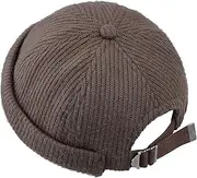 [Croogo] Mens Brimless Hat Causal Docker Cap Knit Beanie Hat Daily Skull Cap Winter Sailor Fisherman Leon Hat Landlord Hat