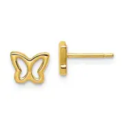 14k 14kt Yellow Gold Madi K Cut-out Butterfly Post Earrings