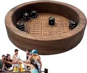 YAVQVIN Farkle Classic Dice Game with Tray | Wooden Sturdy Dice Tray for Farkle Dice Game | Secure Edges Avoid Dice Rolling Off Standard Game Dice for Board Game Enthusiasts