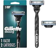 Gillette Mach3 Razor for Men, 1 Razor Handle + 2 Blade Refills