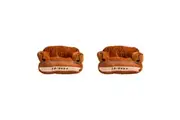 2x Friends Couch Soft Plush Squeaking Dog Interactive Fun Play Toy 20cm Brown