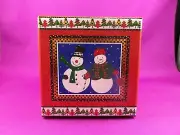 Dollhouse Miniature Santa's Workshop Scenario/Roombox In a Red box w/snowmen