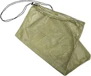 Drawstring Mesh Bag for Sports Equipment Storage Breathable Design for Soccer Basketball Volleyball Swimming Gear Matcha