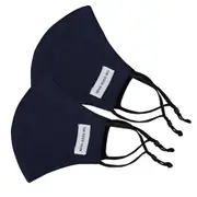 2PK The Good Brand Reusable Breathable 2 Ply Face Mask w/ PM2.5 Filter Navy/Navy