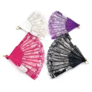 Glowing Lace Rose Fan Luminous Foldings Fan Lighting Up In DarkNights Party