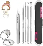 Usiveinborn Blackhead Remover,Usiveinborn Tweezers,Facial Blackhead Remover Tweezers,Professional Blackhead Remover Tweezers,Stainless Steel Blackhead Tweezers Professional Tool Set (Type C)