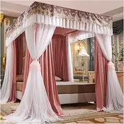 Bed Canopy Mosquito Net for 6.6ft/2m Bed, Metal Pole Supports Bed Canopy, Easy to Install (Color : Style 6, Size : 200x220x200cm)