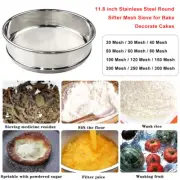 11.8 inch Stainless Steel Round Sifter Mesh Sieve for Bake Decorate Cakes