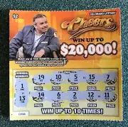 Cliff the Mailman on Cheers TV Instant Lottery Ticket, game issued 1989