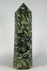 1190g Natural Green Peacock Eye Crystal Quartz Obelisk Wand Point Healing