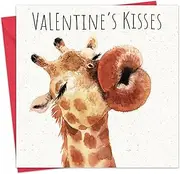 Twizler Funny Valentine's Day Card with Giraffe - Valentine Card for Husband Wife or Boyfriend Girlfriend - Valentine's Card for Him Her or Fiancé Fiancée Partner