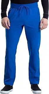 [Cherokee] iFlex Men Scrubs Pant Tapered Leg Drawstring Cargo Plus Size CK006T, 2XL Tall, Royal