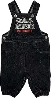 [HARLEY-DAVIDSON] Baby Unisex Embroidered H-D Denim Infant Overalls - Black