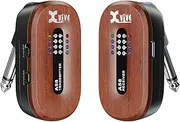 Xvive A58 Wireless Guitar System 5.8GHz Wireless Guitar Transmitter Receiver for Active or Passive Pickup Electric/Acoustic Bass Guitar, Mahogany