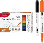 MONAMI Ceramic Marker 480｜Premium Fine Tip 1.4mm｜6 Colors｜Oven & Microwavable Decoration Markers for Ceramic, Mugs, Glass, Stone, Wooden, Canvas, Rock Painting