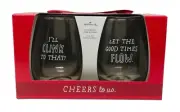 Hallmark Stemless Wine Glass Set Cheers to Us! Celebrations Good Times