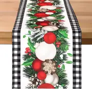 White and Black Buffalo Check Plaid Christmas Table Runner Farmhouse Christmas R
