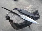 Custom Handmade 15" CarbonSteel Blade Viking Spear Hand forged Knife With Sheath