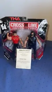 Hulk Hogan & Abyss Autographed 2010 TNA-Cross The Line Series 4, Figures. W/COA.
