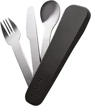 Smash Stainless Steel Cutlery Set with Silicone Case, Black/Silver