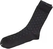 [pants & sox] Mens 4 Pairs Premium Cotton Business Crew Socks Size 6-11 Black Pattern 4