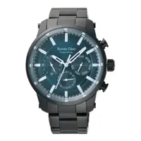 在飛比找PChome24h購物優惠-Roven Dino羅梵迪諾 金牌特務三眼時尚腕錶-黑X綠