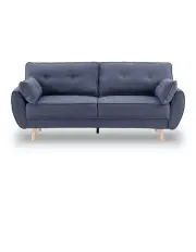 [Sarantino] 3 Seater Sofa Bed Lounge Couch Modular Furniture Home Linen Fabric Dark Grey