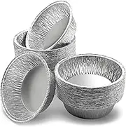 Delahunt Catering Supplies 50 Pack - Disposable Aluminium Round Ramekins Pie Foils, Foil Trays, Cases for Baking, Roasting, Freezing, Storage, Cooking, Desserts 11cm x 3.3cm