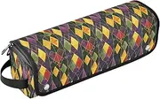 [sanluoli] Hair Tool Travel Bag for Women with Heat Resistant Pad Carrying Case Flat Curling Iron Waterproof Organizer Mardi Gras Rhombus Pattern Travel Essentials for Women