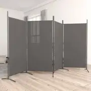 4-Panel Room Divider Folding Privacy Screen Stand Anthracite 346x180cm Fabric
