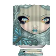 Faces of Faery #26 Ice Girl and Butterfly Shower Curtain