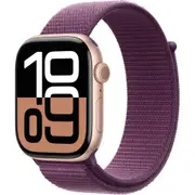 Apple Watch Series 10 46mm Rose Gold Aluminium Case GPS Sport Loop [Plum]