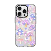 iPhone 16 Pro Clear Case MagSafe Compatible Mushroom Pattern