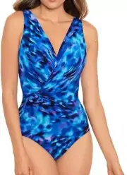 Miraclesuit Esmeralda Underwire Bra Tummy Control One Piece Swimsuit Size 10